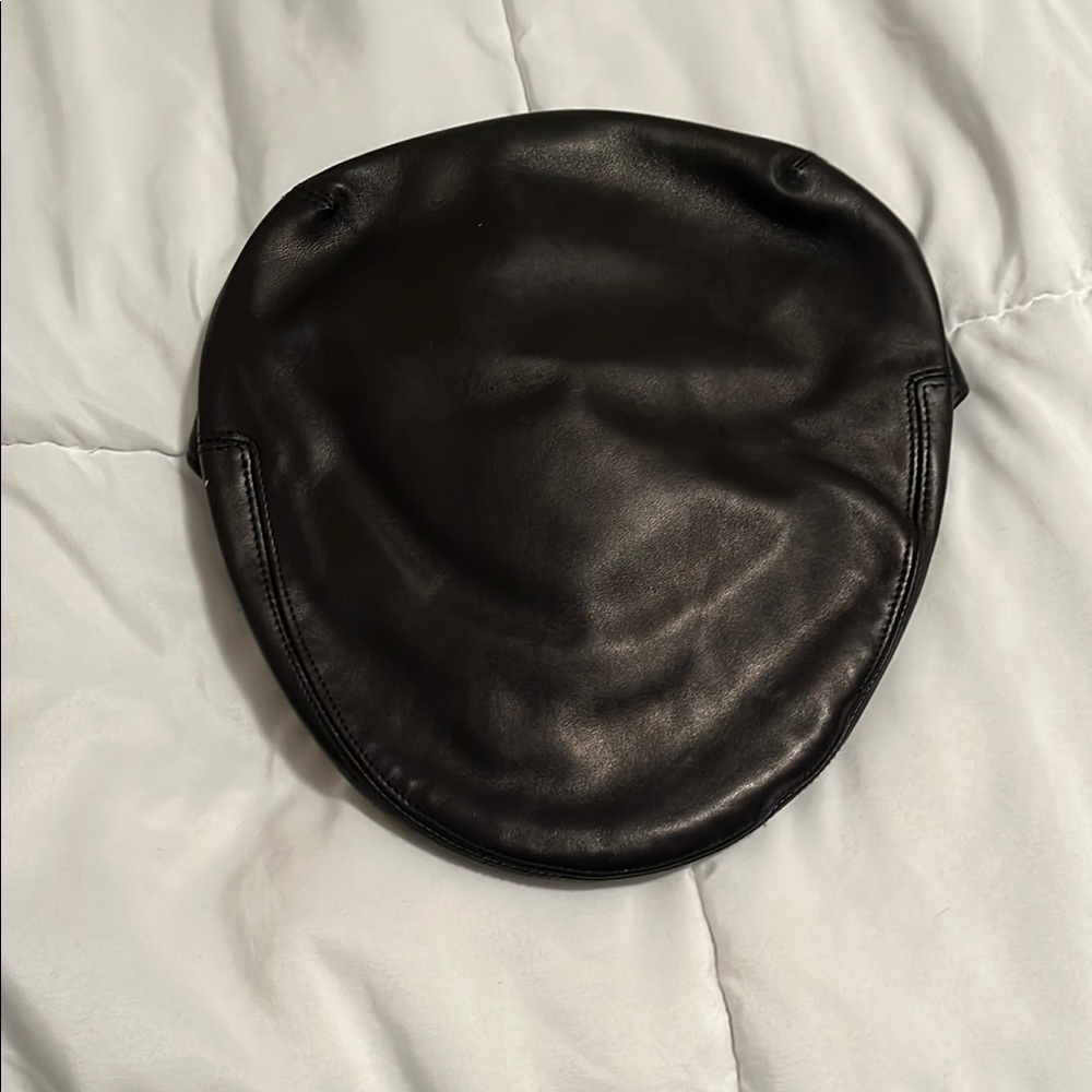 Gucci Black Leather Newsboy Hat/Cap
